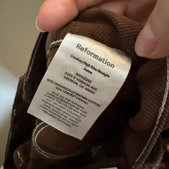 REFORMATION Cowboy High Rise Straight Size 29 casual comfrot high rise - Picture 8 of 8